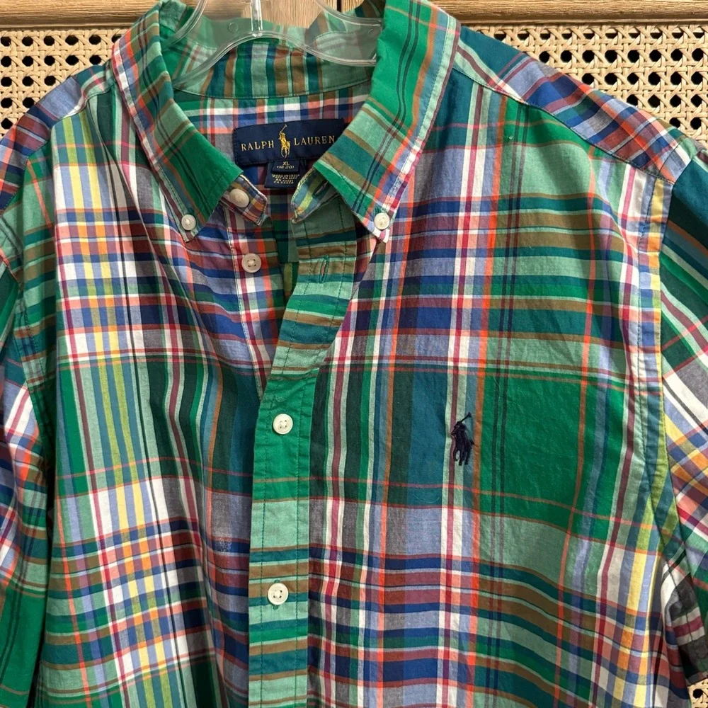 Ralph Lauren Boys Plaid Long Sleeve Shirt Size XL 18-20